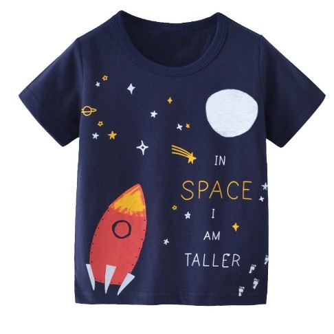 Space Print Top- Blue