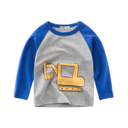 Long Sleeve Print Top- Blue