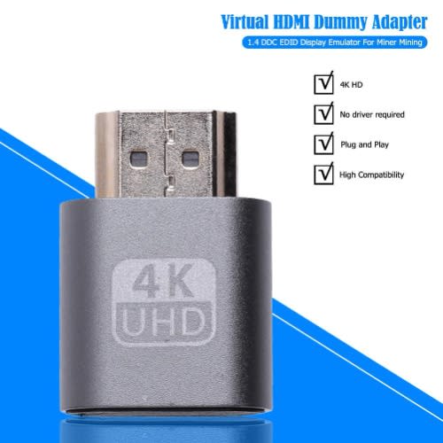 Hdmi-compatible Male Head Virtual Display Adapter