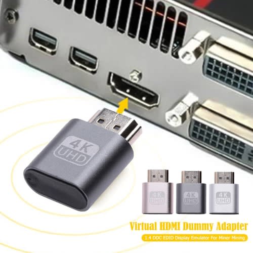 Hdmi-compatible Male Head Virtual Display Adapter