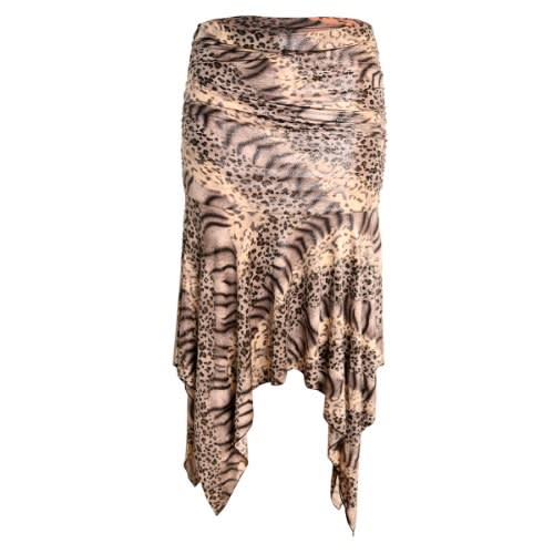 Ruched Leopard Print Skirt