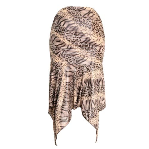 Ruched Leopard Print Skirt