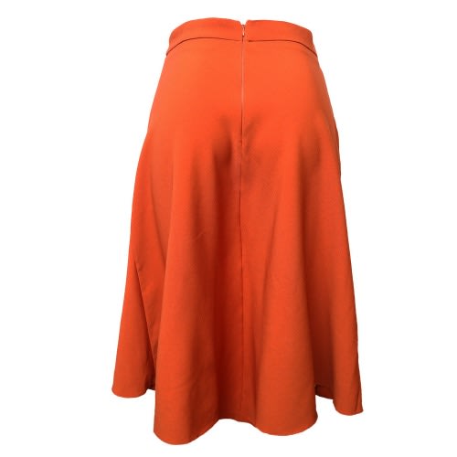 Women's Front Slid Midi Skater Skirt -Burnt Orange