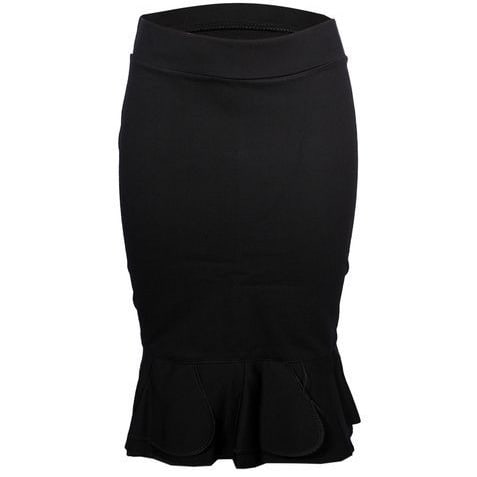 Women's Step Design Skirt - Black