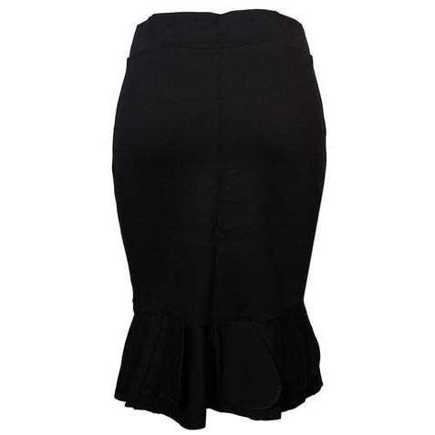 Women's Step Design Skirt - Black