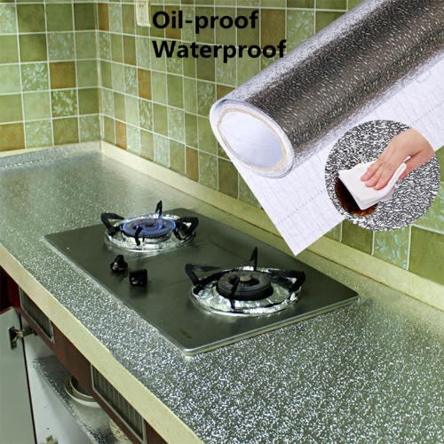 Self Adhesive Oil-proof Waterproof Stickers Aluminum Foil - 61cm * 5m