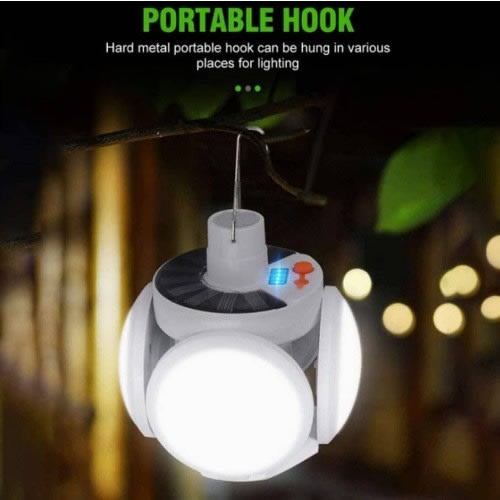 Led Football - Foldable Solar Light Bulb With Hook - 4W