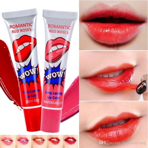 2 In 1 Wow Long Lasting Peel Off Lip Gloss Lipstick - Pink/red
