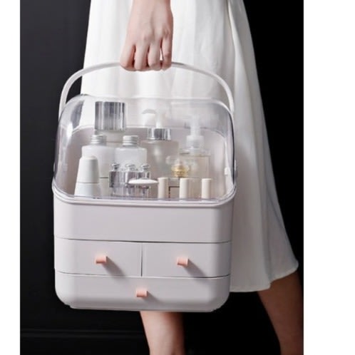 Cosmetics Storage Box With Top Handle