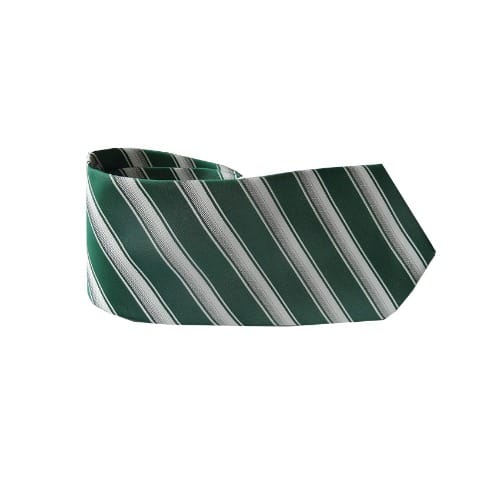 Classy Men's Striped Tie - White/Green - MT-3964