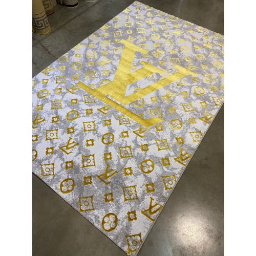 Turkish Rug -  LV Inspired Center Rug - 4 By 6ft - Multicolor