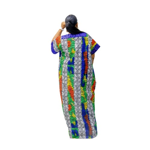 Stylish Ankara Kaftan With Blue Sequence