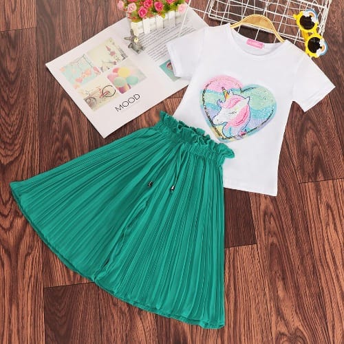 Sequins Chiffon Pant Set