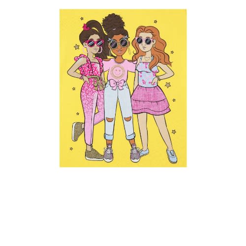 Girls Squad Glitters Graphic Top- Yellow