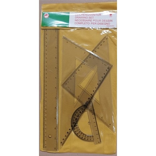 Plastic Set Square + French Curve (set Of 2)