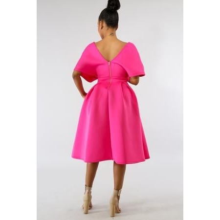 Batwingpink With Zipper And Two Pockets