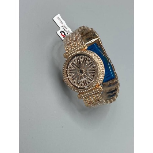 Spinning Iced Stones Rose Gold Men's Wrist Watch