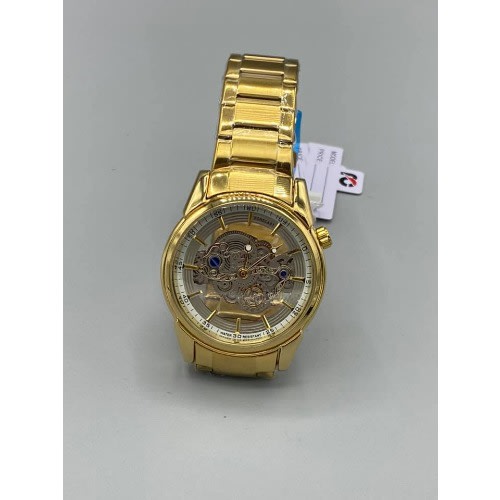 Gold Blue Men's Stylish Wrist Watch