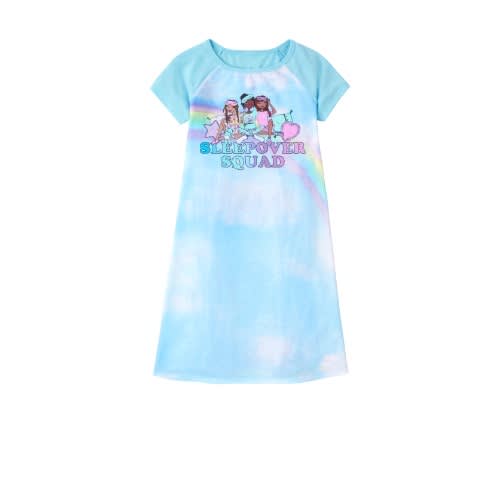 Girls Sleepover Squad Pyjama Nightgown -blue