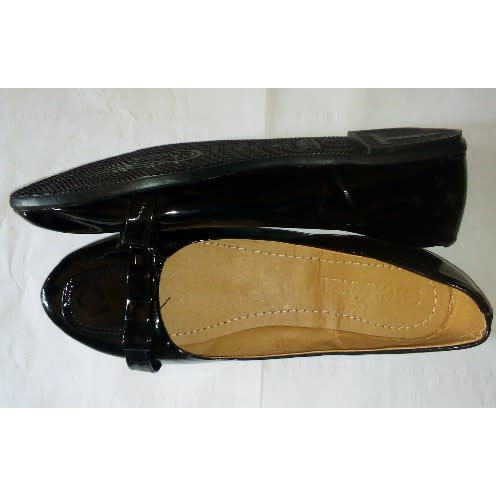 Ladies Fancy Design Black Flat Shoe
