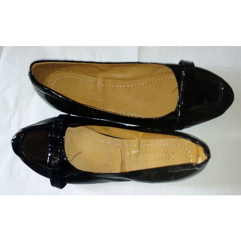 Ladies Fancy Design Black Flat Shoe