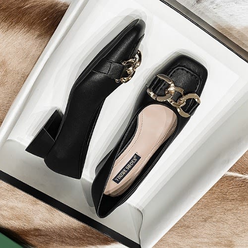 Ladies Mid  Block Heel Shoes