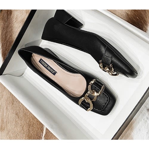 Ladies Mid  Block Heel Shoes