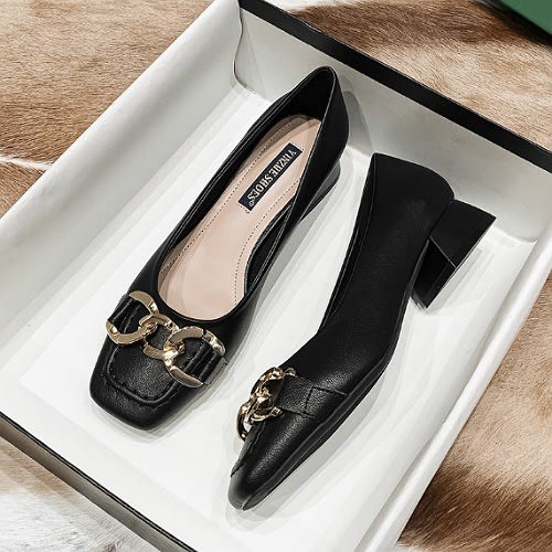 Ladies Mid  Block Heel Shoes