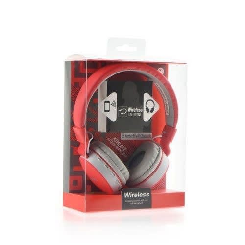 Ms-881a Wireless Bluetooth Headphone With Fm And Sd Card Slot - Red