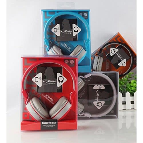Ms-881a Wireless Bluetooth Headphone With Fm And Sd Card Slot - Red