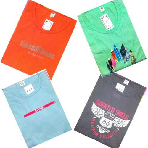 Round Neck T-shirts Print Design - 4 In 1