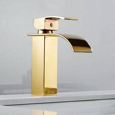 Kitchen Flat Mixer Tap - Gold