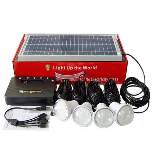 Off-grid Solar Lighting System With 4pcs X 2w Bright Led Lights