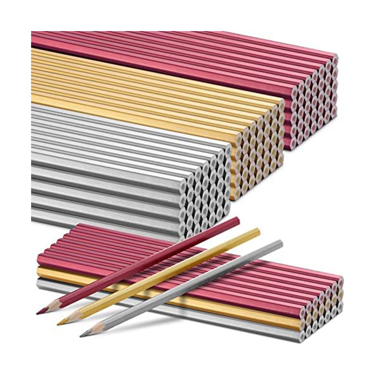 120 Pcs Welders Pencil Metallic Marking Pencil Hex Metallic Colored Marking Tools Supplies for Plumber Framer Carpenter