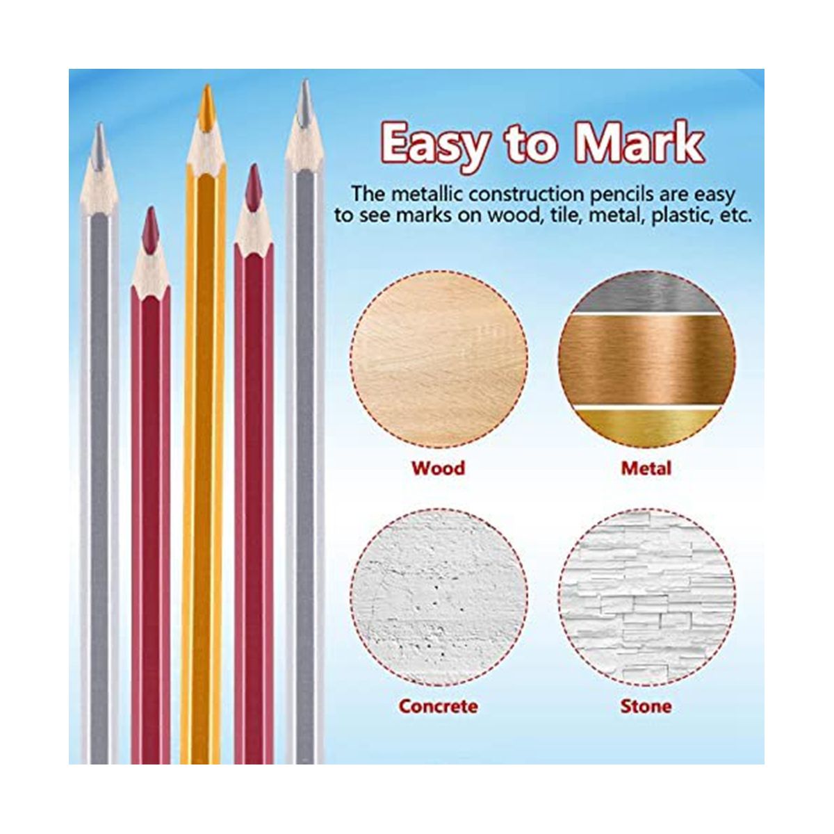 120 Pcs Welders Pencil Metallic Marking Pencil Hex Metallic Colored Marking Tools Supplies for Plumber Framer Carpenter