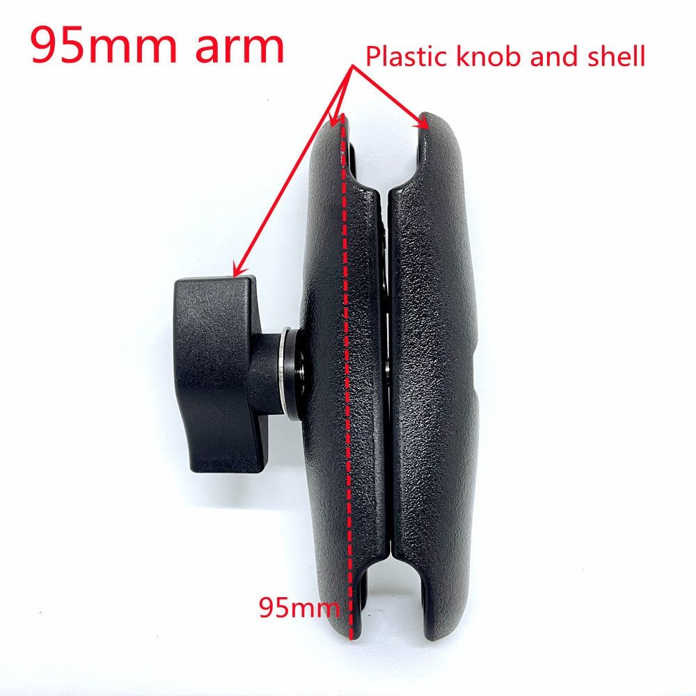 Ball Head Black Phone GPS Holder Mount Motorcycle Base With 10mm Hole Autocycle Stand For Gopro Xiaomi For IPhone-95mm Arm