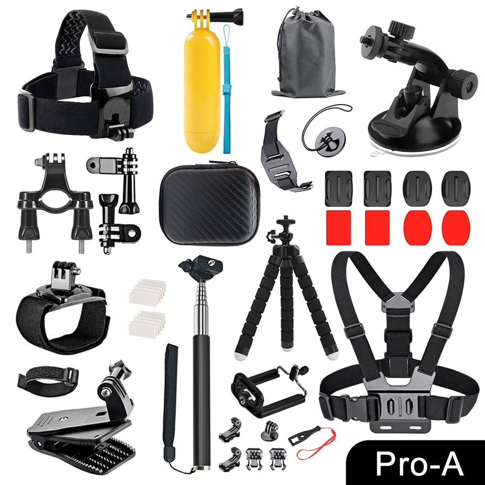 For GoPro Accessories Set For Go Pro Hero 10 9 8 7 6 5 4 Black Mount For Yi 4k Mijia Case For Sjcam Action Camera-E2011P-A