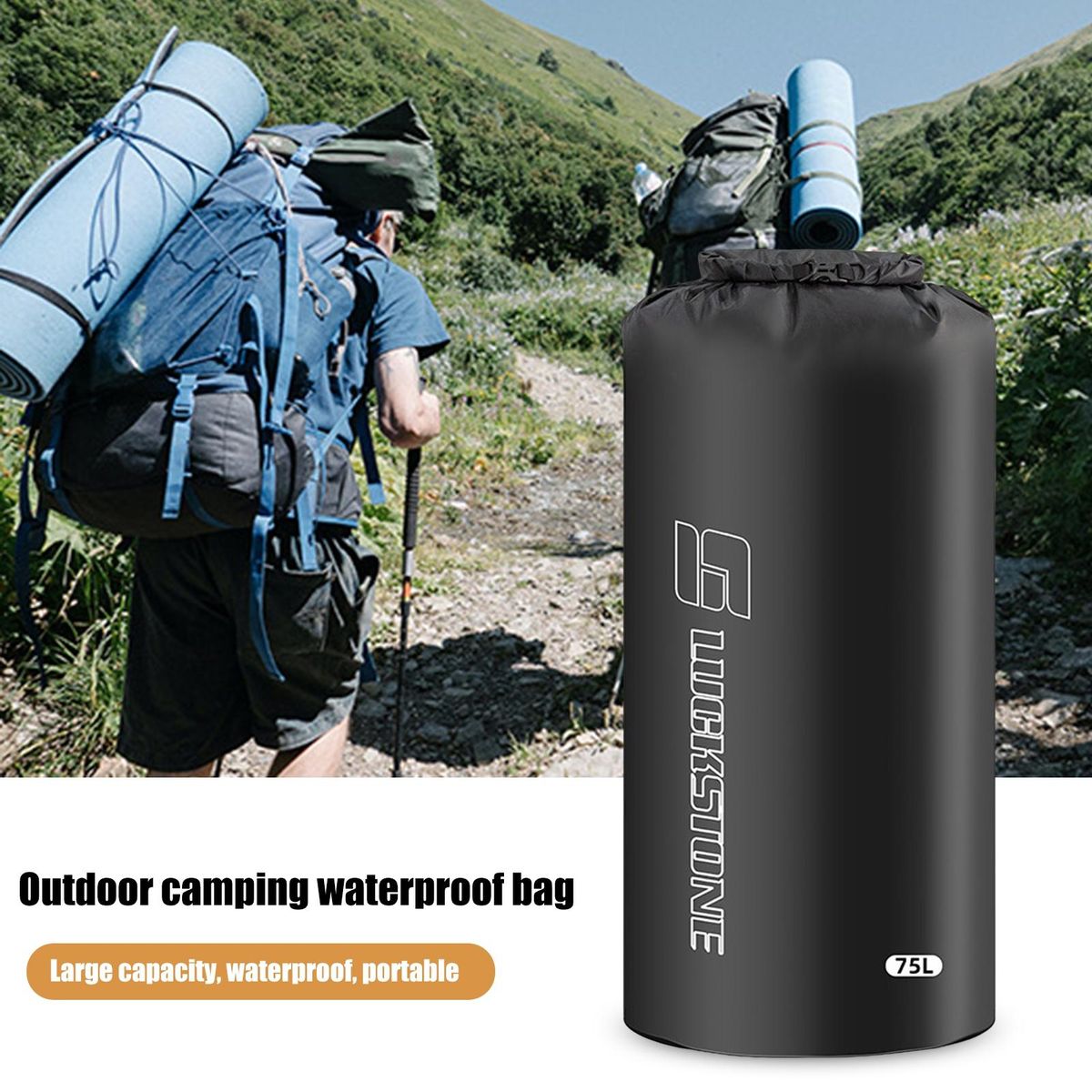 Boating Waterproof Bag Fitness Swimming Kayaking Phone Dry Sack Black
