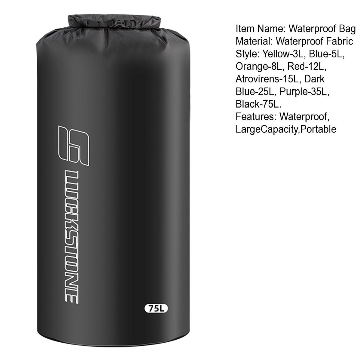 Boating Waterproof Bag Fitness Swimming Kayaking Phone Dry Sack Black