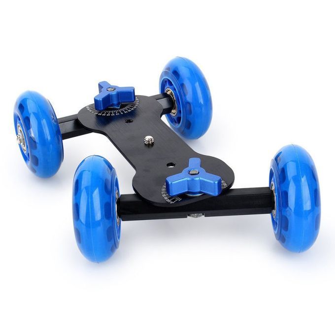 Rolling Slider Dolly Track Rail Car For Mobile-Blue+Black