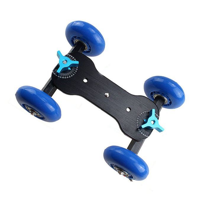 Rolling Slider Dolly Track Rail Car For Mobile-Blue+Black