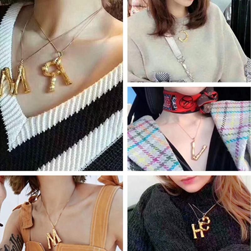 Necklace Big English Pendant Gold Chain P