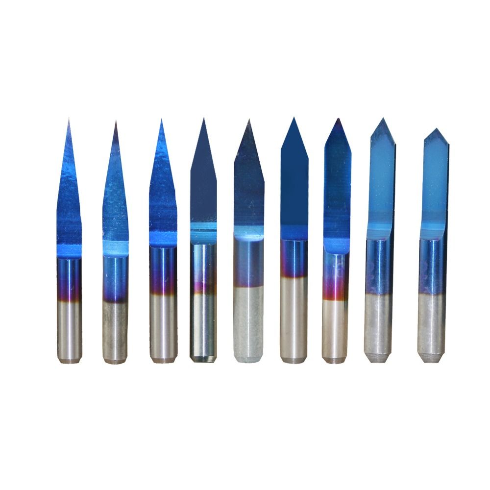 Shina 10pcs Nano Blue Coated Milling Cutter V Milling Cutter