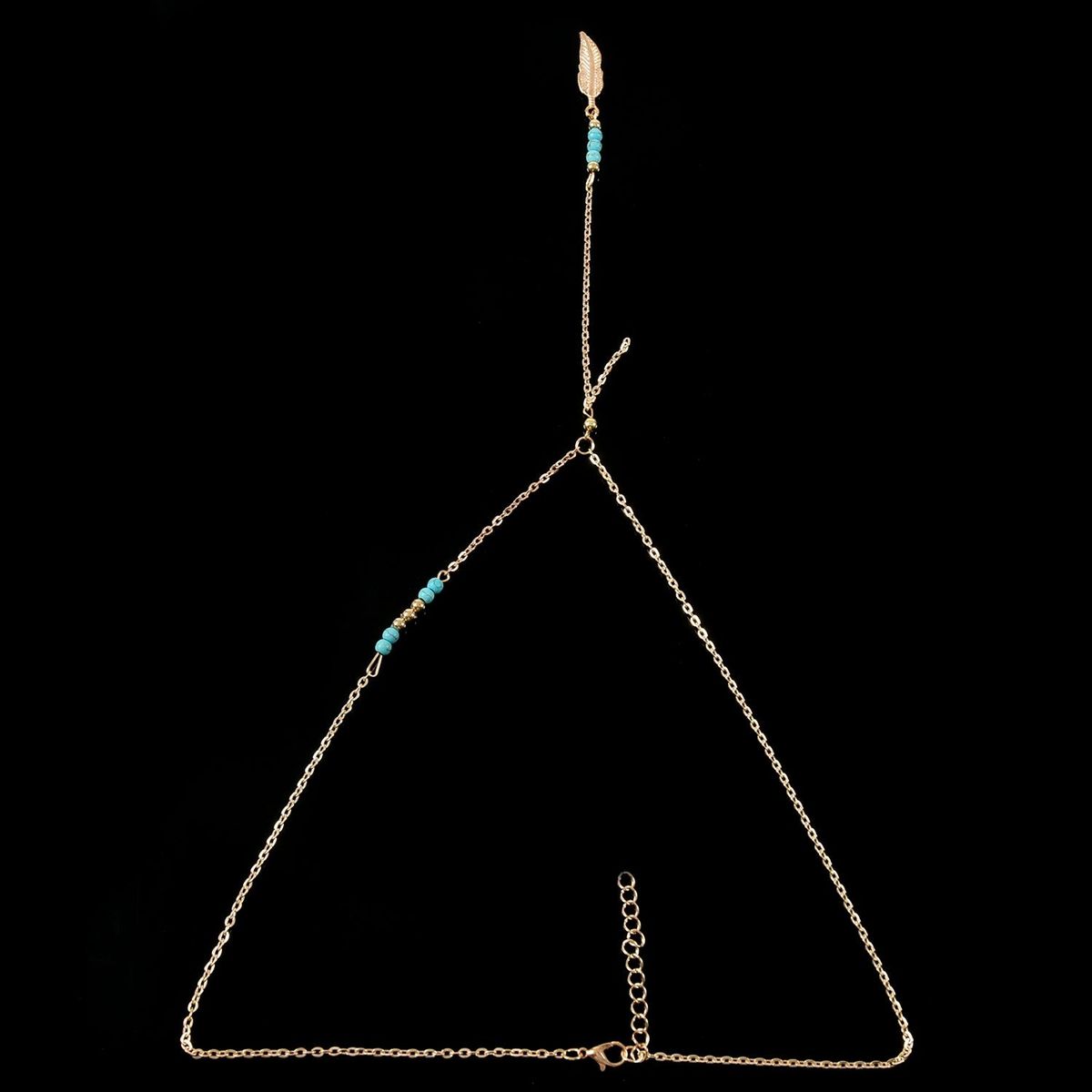 Fashion Simple Ladies Boho Beads Leaf Pendant Tassel Collar