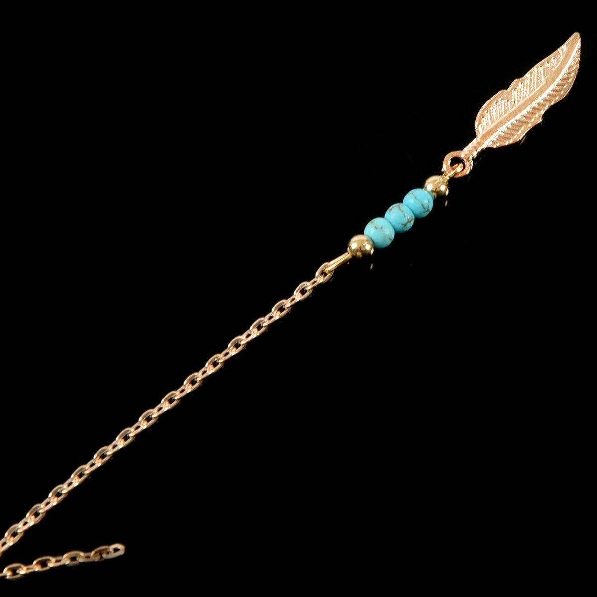 Fashion Simple Ladies Boho Beads Leaf Pendant Tassel Collar