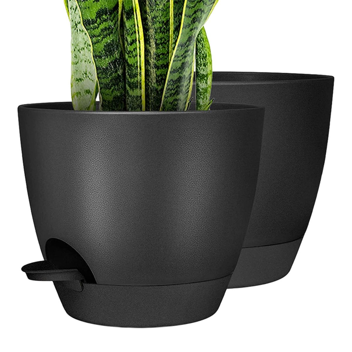 Excellent Drainage Holes Flower Pot Large Self Watering Pots Black