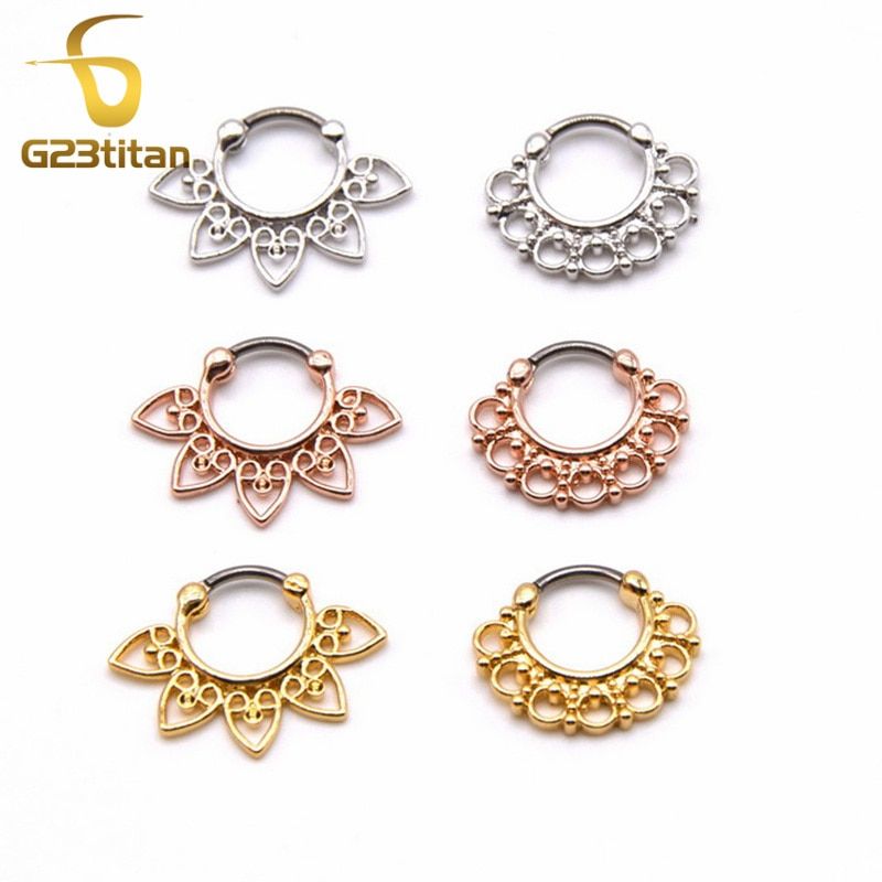 G23titan High Quality Plated Gold Septum Ring G23 Titanium