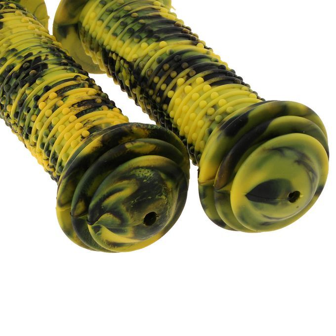 Grips Scooter Mushroom Style Bar Grip Rubber C Type- Yellow-black