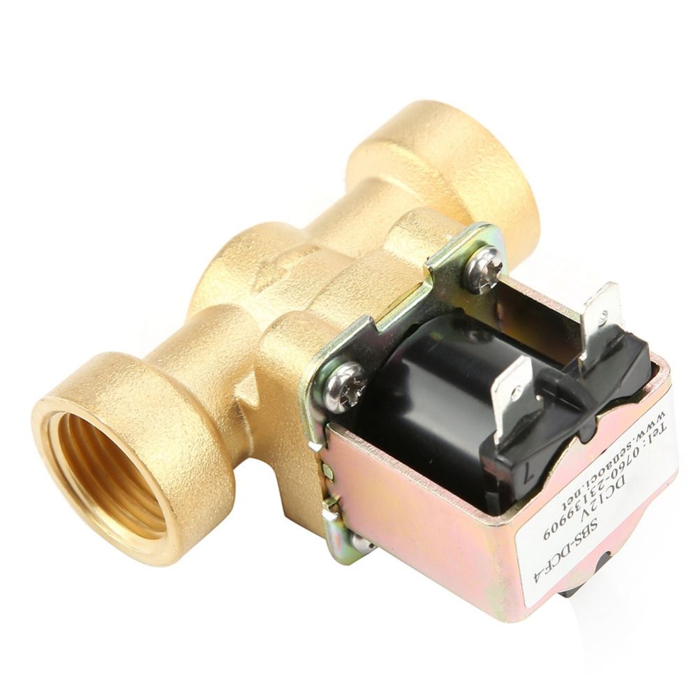 Normally Closed Copper Body Water Valve Electric Solenoid Valve DC 12V DN15 G1/2 Brass Selenoid Valf