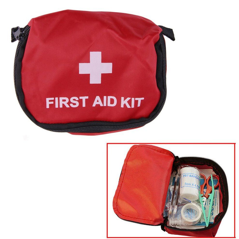 Home-First Aid Kit 0.7L Red Camping Emergency Survival Bag Bandage Drug Waterproof*Red